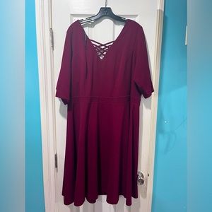 City Chic Trendy Plus Cross-Neck Skater Dress